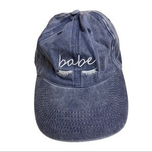 NWT SO Blue Denim Cotton Cap with “babe” Lettering